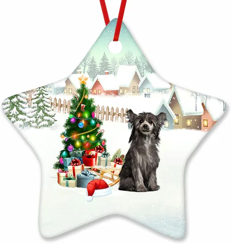 Vista 39 de Prezzy Airedale Terrier - Adorno para decoración de árbol de Navidad, regalos lindos para amantes de los perros, para familiares y amigos, nuevo