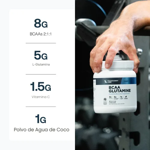 Vista 6 de Transparent Labs BCAA Glutamina - 30 porciones, limonada de fresa