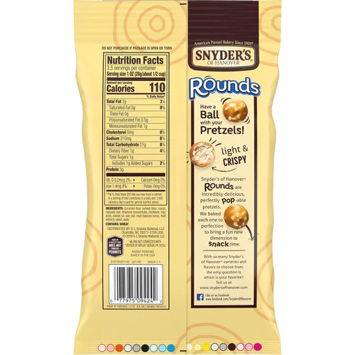 Vista 4 de Snyder's of Hanover Pretzels, redondos, sal marina, 3.5 onzas (paquete de 8)