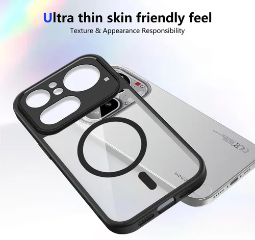 Vista 603 de Funda magnética transparente compatible con Xiaomi 17T, color negro 2 en 1 PC + TPU cubierta de teléfono a prueba de golpes, carcasa protectora