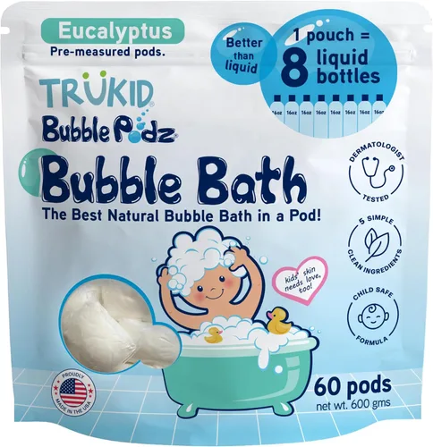 Vista 24 de TruKid Bubble Podz - Baño de burbujas para niños, niños pequeños y bebés, bomba de baño suave y refrescante sin lágrimas para piel sensible