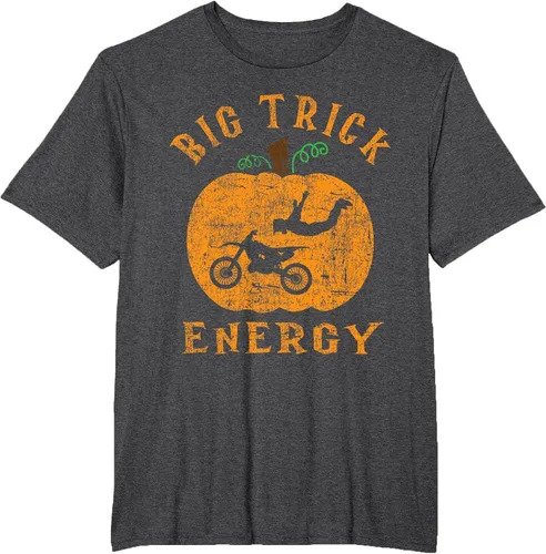 Vista 35 de Dirt Bike Motocross Halloween - Pumpkin Jack O Lantern T-Shirt Asphalt Grey