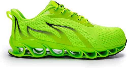 Vista 3 de DREAM HORSE Zapatos de trabajo indestructibles con punta de acero para hombres, zapatos de seguridad de malla ligera, zapatos de construcción