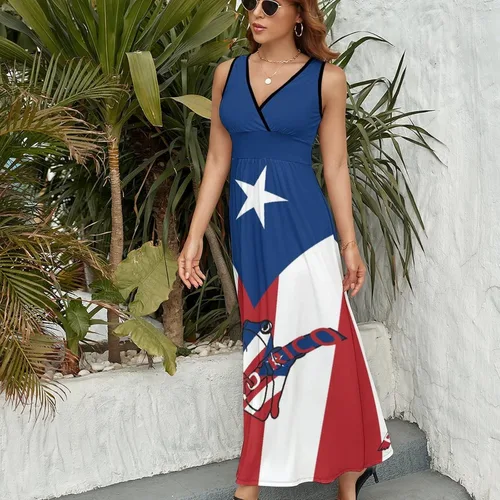 Vista 7 de Vestido sin mangas con bandera de Puerto Rico para mujer, top de verano, talla S