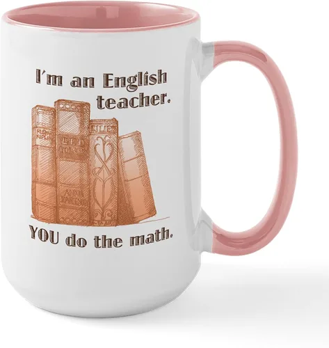 Vista 33 de CafePress Taza de café de cerámica para profesor/matemáticas inglesas, taza de té de 15 onzas