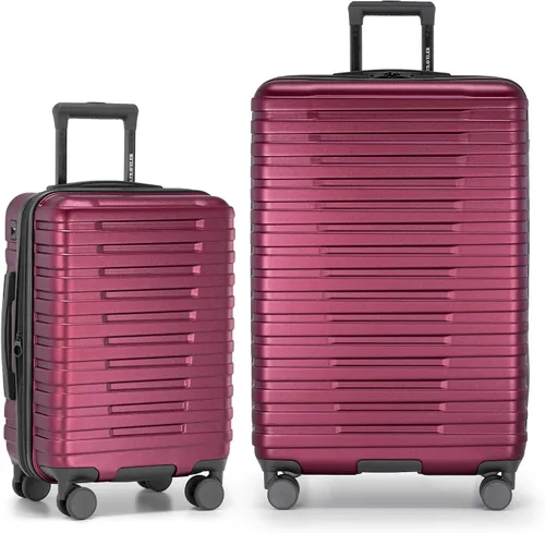 Vista 10 de U.S. Traveler Boren - Maleta de viaje extensible rígida con 8 ruedas giratorias, color negro, juego de 2 piezas
