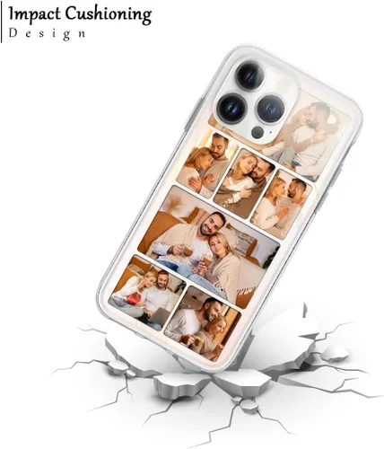 Vista 7 de CUBICER Fundas para teléfono con fotos personalizadas para parejas, protector transparente impermeable para marido y esposa, funda transparente
