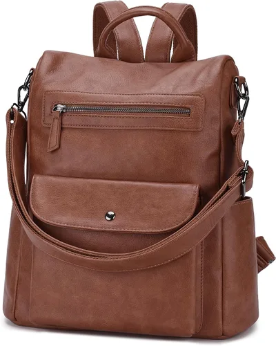 Vista 9 de VONXURY - Mochila para mujer, bolso de hombro de viaje de piel sintética antirrobo para mujer, bolso grande