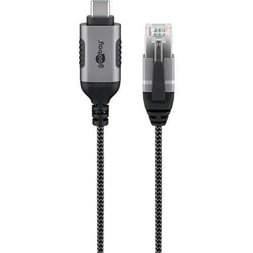 Vista 2 de goobay Slim USB-C 3.1 to RJ45 Ethernet CAT 6 Cable Adapter/Stable Wired Internet Connection with Router/Network Switch/USB to RJ45 Adapter/1Gbps