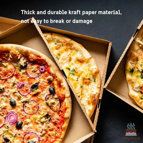 Vista 3 de Cajas de pizza de cartón corrugado Kraft de 10 x 10 x 1.75 pulgadas (paquete de 25)
