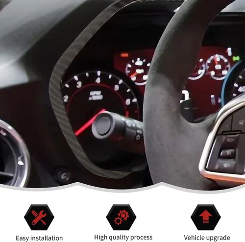 Vista 5 de RT-TCZ Cubierta de fibra de carbono para salpicadero, marco de velocímetro, decoración interior accesorios para Chevrolet Chevy Camaro 2016-2023