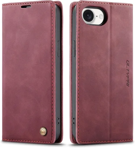 Vista 129 de QLTYPRI Para iPhone Air Case Wallet Con Tarjetero, Vintage PU Cuero Kickstand Cierre Magnético A Prueba De Golpes Folio Libro Funda Para IPhone 17