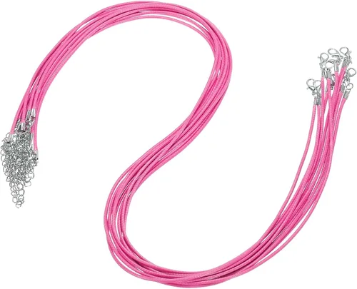 Vista 27 de MECCANIXITY 10 cordones de collar encerado de 18 pulgadas, cadena de collar a granel con cierre de 0.059 in de cuerda de cuero encerado para hacer