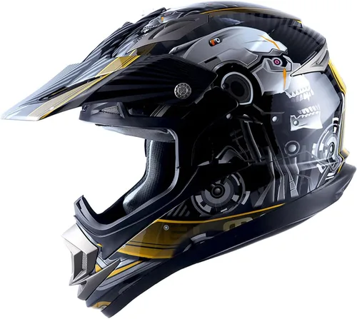 Vista 23 de 1Storm Casco de motocross para adultos, todoterreno, MX, BMX, ATV, motocross, mecánico, HGXP14B, fibra de carbono, negro, HGXP14B