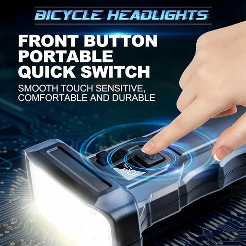 Vista 6 de Nuevas luces LED para bicicleta recargables, faro de bicicleta súper brillante, 6 modos tipo C recargable para bicicleta, luces impermeables