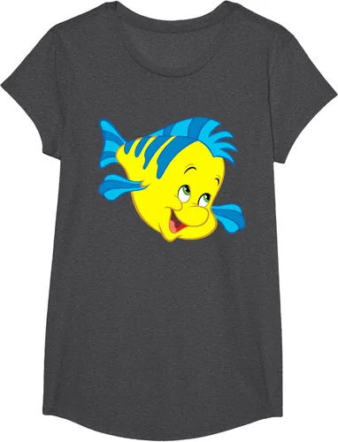 Vista 85 de Disney Camiseta de disfraz de cara grande de la Sirenita Flounder Sidekick