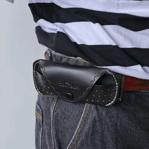 Vista 8 de Tourbon Portable Leather Eyeglasses Case For 6 inch Glasses Eyewear Sunglasses Holder WBelt Loop