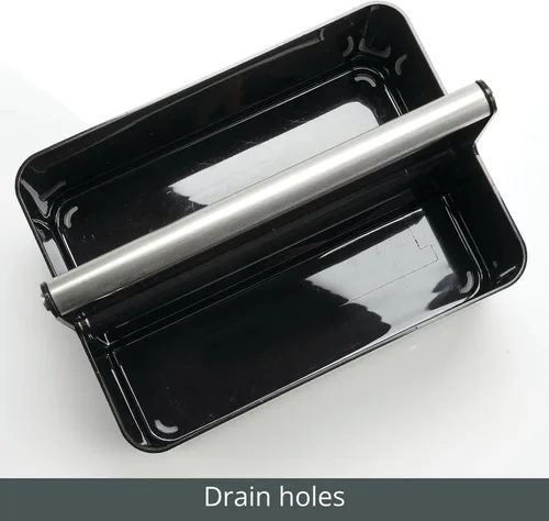 Vista 3 de mDesign - Organizador de almacenamiento para ducha de plástico, cesta dividida, asa de metal para baño, dormitorio, cocina, contiene jabón, champú