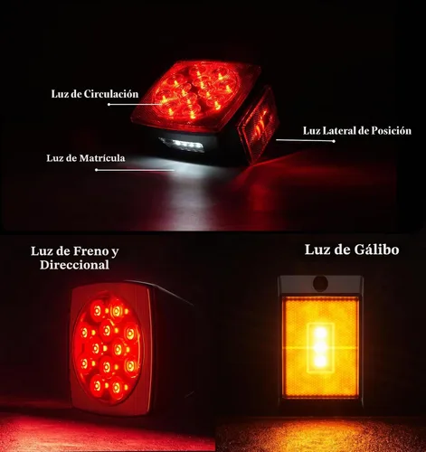 Vista 3 de Kit de luz de remolque de 12 V con certificación DOT para barco, caravana, automóvil, fácil montaje con arnés de alambre, oblea LED, impermeable