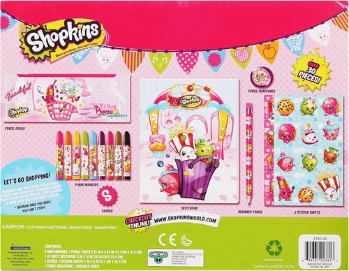 Vista 2 de Shopkins Conjunto Estacionario de 30 marcadores.