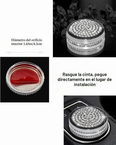 Vista 6 de Para Mercedes Benz Bling Crystal Interior Media Control Emblema Cubierta Compatible con Mercedes Benz Accesorios