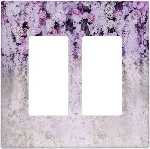 Vista 183 de Pintura al óleo de flores abstractas de 1 cuadrilla de interruptor de luz dúplex individual cubierta de salida placa de pared decorativa Placa