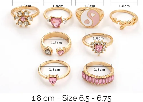 Vista 6 de Le Roux Nails - Anillos apilables para mujer, anillos de moda, Metal no precioso, estrás