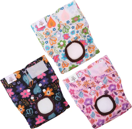 Vista 13 de CuteBone - Pañales para perras, paquete de 3 unidades para perritos, talla XS, D14XS