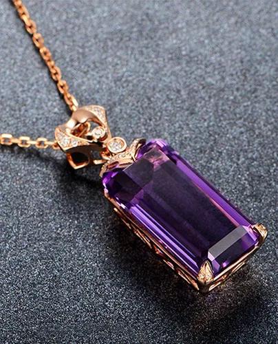 Vista 5 de Kim Carrey 18K Rose Gold Women's Necklace Natural Stone Gem Necklaces for Women Elegant Necklaces for Women Women's Jewelry Giftt