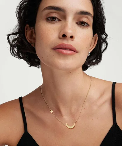 Vista 4 de Ascomy - Collar con dije dorado delicado, chapado en oro de 14 quilates, joyería diaria con dije de hoja con circonia cúbica y corazón pequeño