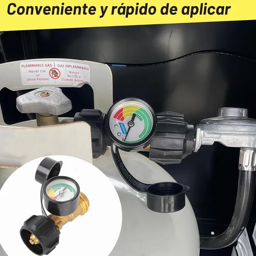 Vista 4 de Medidor de tanque de propano apto para autocaravanas, cilindros, parrillas de gas, calentadores, autocaravanas y más, conexión QCC1/tipo 1