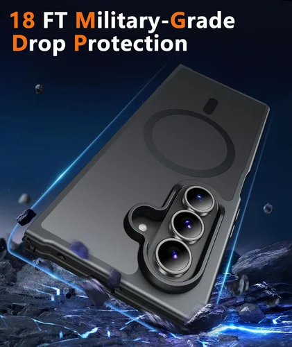 Vista 5 de FNTCASE para Samsung Galaxy Z Fold 7 Estuche Magnético: Funda de Teléfono Celular con Textura Mate Translúcida, Protección contra Caídas de Grado