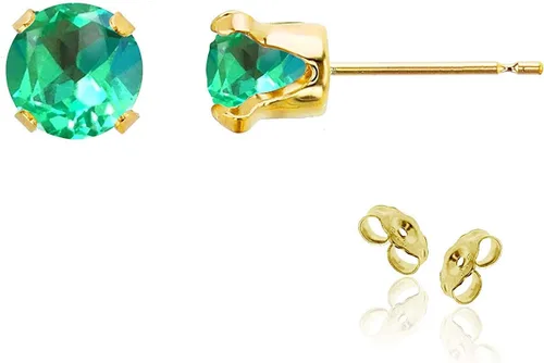Vista 89 de Aretes de tuerca de plata de ley 925 chapados en oro de 14 quilates macizo, oro amarillo, blanco o rosa de 0.236 in Amatista