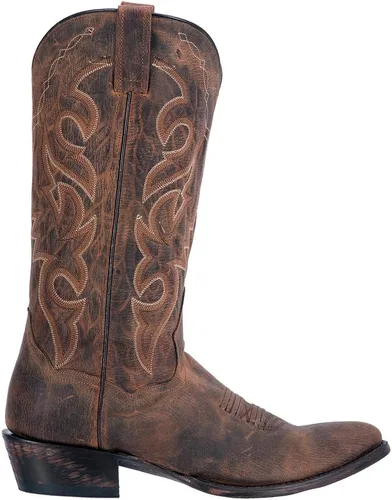 Vista 2 de Dan Post - Botas casual de puntera redonda y estrecha para hombre, con bordado, de Milwaukee, de pantorrilla media - Negro Cereza Negra