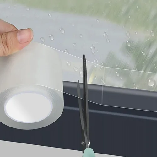 Vista 9 de Cinta selladora transparente, contra condiciones climáticas adversas, cinta adhesiva sin residuos, cinta aislante para puertas, ventanas y espacios