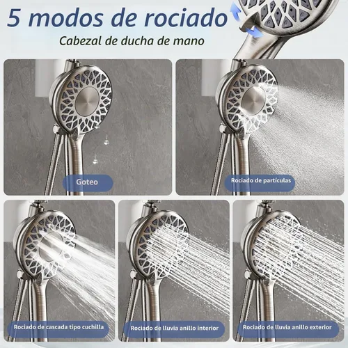 Vista 7 de SINGSUO Filtered Rain Shower Head with Handheld Spray Combo(Brushed Nickel)