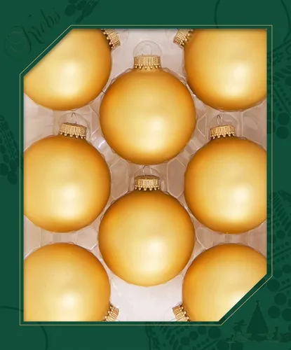 Vista 15 de Christmas By Krebs Adornos de bola de Navidad de vidrio sin costuras de diseñador hechos en EE.UU., 2 5/8" (67mm), 8 piezas