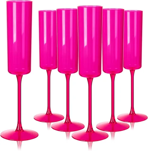 Vista 13 de Ciaell - Juego de 24 copas de champán de plástico para bodas, cumpleaños 6 oz Clear Square Toasting Cups, Heavy Duty Plastic, Champagne Mimosas