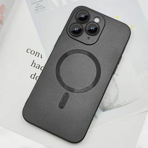 Vista 5 de ankofave Funda magnética para iPhone 11 Pro para mujer, diseño mate de lujo suave con brillo metálico con protector de lente de cámara, compatible