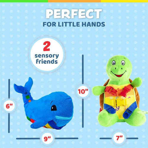 Vista 6 de Buckle Toys - Paquete Blu Whale y Bucky Turtle Ocean Buddies