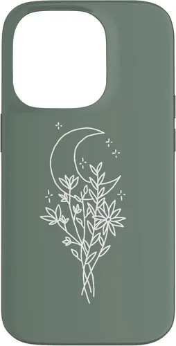 Vista 17 de Funda botánica de flores silvestres para iPhone 16 verde salvia