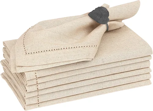 Vista 16 de Ruvanti Juego de 6 Servilletas de Lino, Servilletas de Tela de 18x18 pulgadas, Servilletas de Tela de Mezcla de Algodón y Lino Lavables, Suaves Negro
