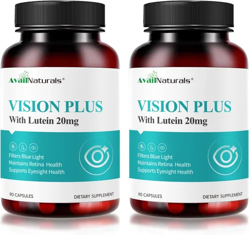Vista 8 de AvailNaturals Vision Plus Vitaminas para los ojos con luteína 20 mg, extracto de arándano y arándano, antioxidantes clave para el apoyo a la salud