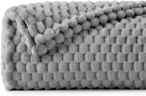 Vista 200 de BEDELITE Manta de forro polar para sofá y cama, manta decorativa de jacquard 3D de almendra, súper suave y acogedora, manta mullida cálida adecuada