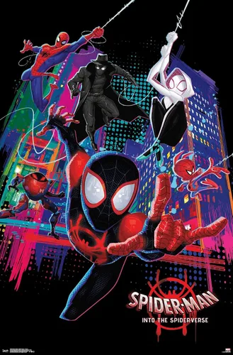 Vista 13 de Trends International Marvel Spider-Man - Póster de pared con texto en inglés "Into The Spider-Verse", 14.725 x 22.375 pulgadas, versión enmarcada