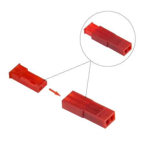 Vista 4 de Kit de conector de terminal de crimpado de carcasa de enchufe rojo de 2 pines de 2 pines compatible con JST SYP
