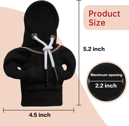 Vista 2 de Yajeea Sudadera con Capucha para Palanca de Cambios de Coche, Graciosa Sudadera Mini para Decoración de Coche, Cubierta Universal y Cálida para Pomo