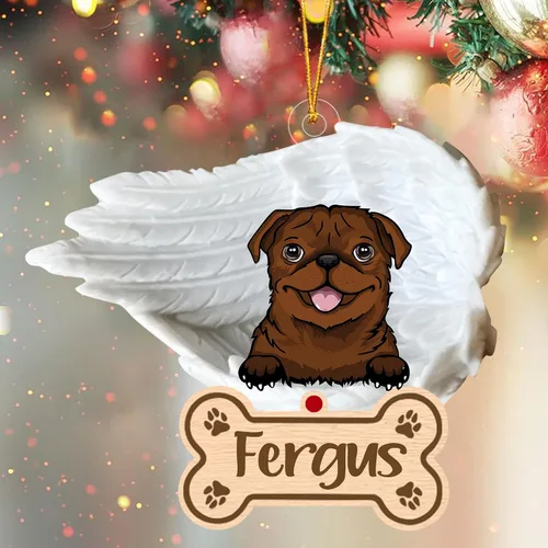 Vista 96 de Adorno de perro afgano de 1 ángel, adorno acrílico 2D personalizado conmemorativo para perros, regalo por pérdida de mascotas, regalo