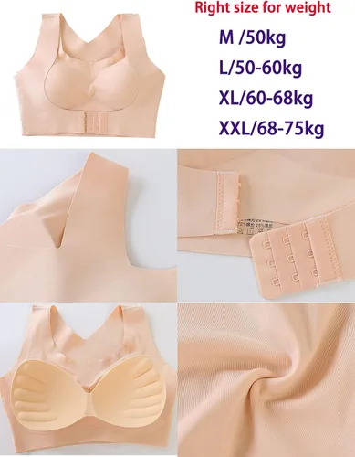 Vista 7 de Secret Lane - Bralette desnudo, soporte de espalda cruzada sin cables, para mujer, cobertura completa y elevación