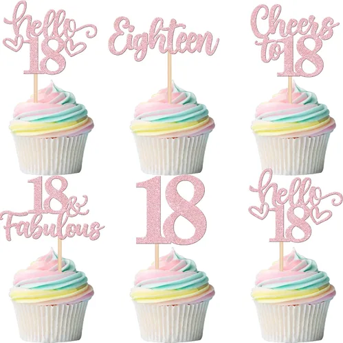 Vista 69 de 30 piezas de adornos para cupcakes de 12 cumpleaños feliz, brillantes doce, hola 12, felicitaciones a 12 años, adornos para cupcakes, 12
